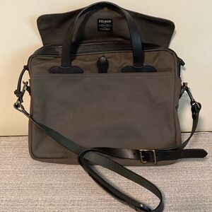 Filson cotton and leather briefcase.